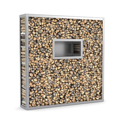 Creasteel firewood rack with back panel_stainless steel