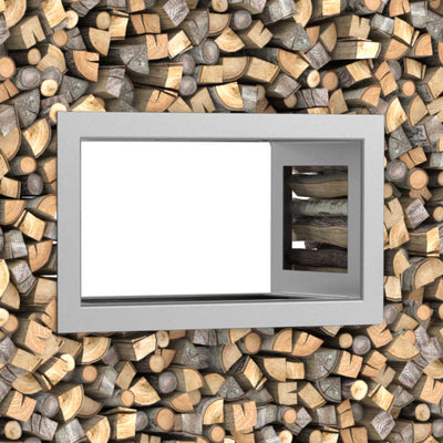 Firewood rack window, stainless steel