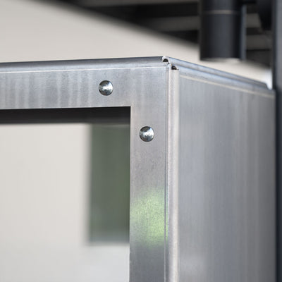 Firewood rack kit with side panel, stainless steel