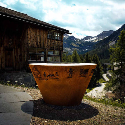 Firebowl cone alpine elevator stainless steel