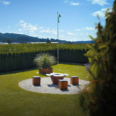 Large metal plant pot