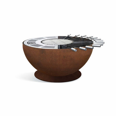Height-adjustable fire bowl