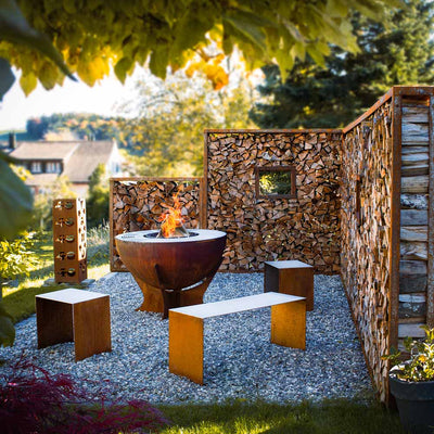 Firewood rack made to measure, stainless steel