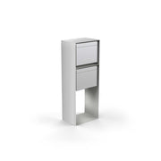 Vertical double letterbox, stainless steel