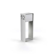 Letterbox with lettering, stainless steel