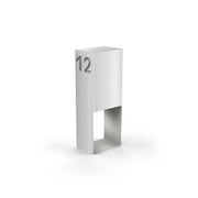 Vertical double letterbox with lettering, stainless steel