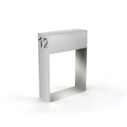 Horizontal double letterbox with lettering, stainless steel
