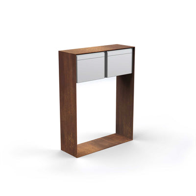 Horizontal double letterbox, stainless steel