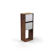 Vertical double letterbox with lettering, stainless steel