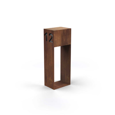 Letterbox with lettering, stainless steel