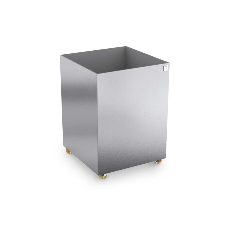 Plant pot on castors, made to measure, stainless steel