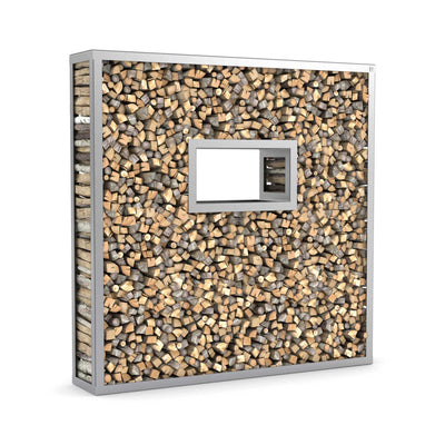 Firewood rack window, stainless steel