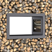 Firewood rack window, stainless steel powder-coated