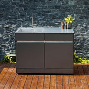 L-shaped outdoor kitchen