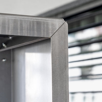 Firewood rack kit with side panel, stainless steel