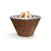 Fire bowl with conical grill ring 100, stainless steel