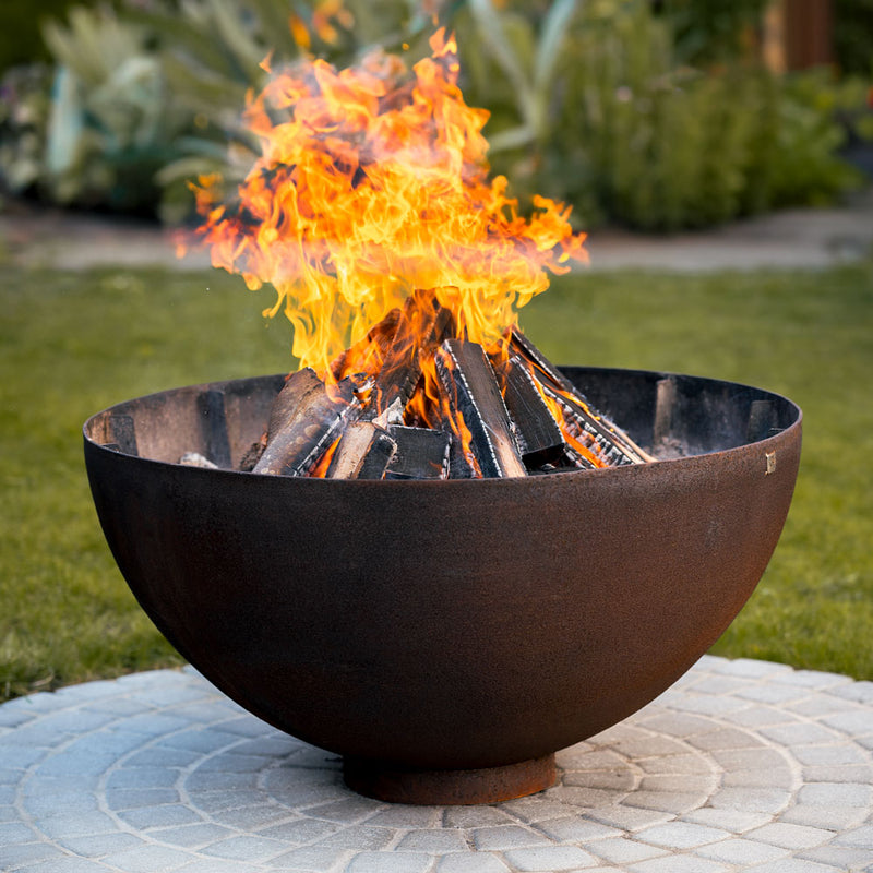 Fire bowl with grill ring 100, stainless steel