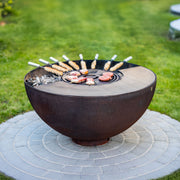 Fire bowl with grill ring 100, stainless steel