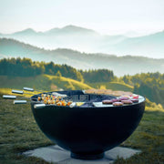 Fire bowl with grill ring 100, stainless steel black