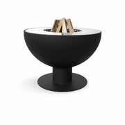 Fire bowl with grill ring, height-adjustable 100, stainless steel black