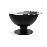 Fire bowl with grill ring, height-adjustable 100, stainless steel black