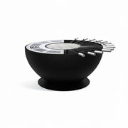 Fire bowl with grill ring, height-adjustable 100, stainless steel black