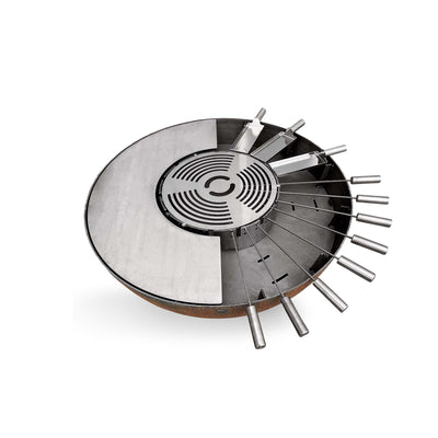 Fire bowl with barbecue accessories