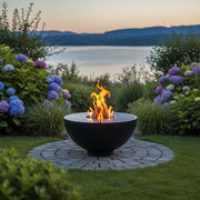 Fire bowl with grill ring small 80, stainless steel black