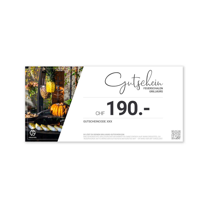 Digital gift voucher barbecue course