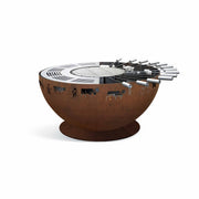 Height-adjustable fire bowl