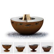 Height-adjustable fire bowl