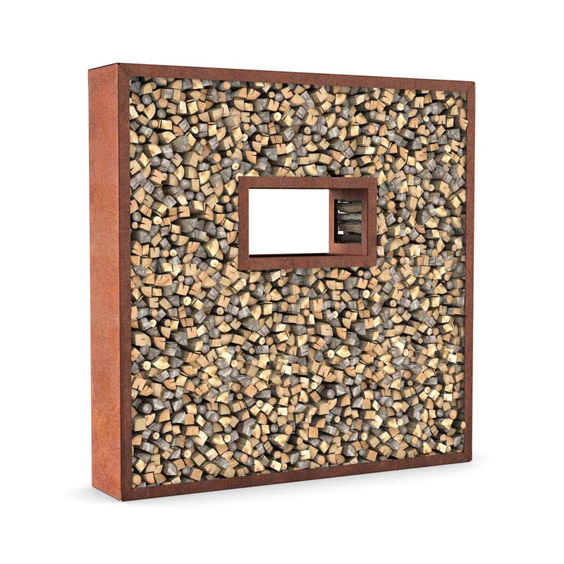 Firewood rack with window