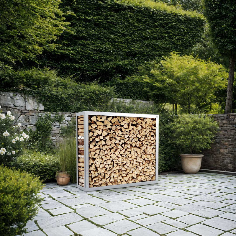 Stainless steel firewood rack