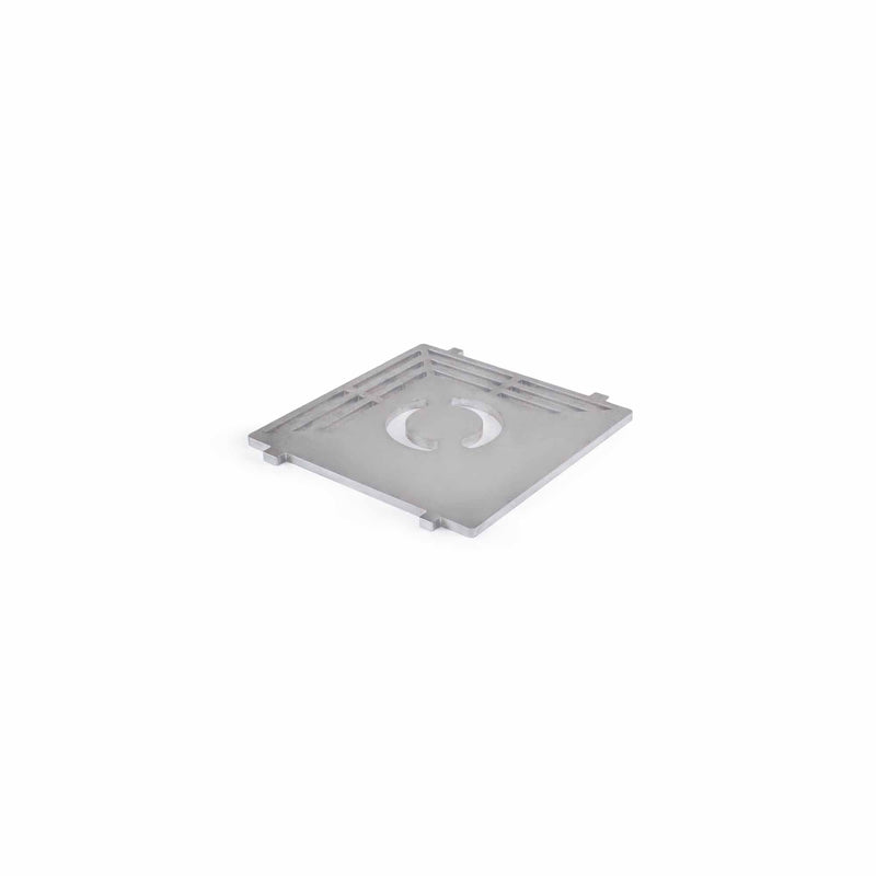 Center grill plate with slit openings square 80, stainless steel