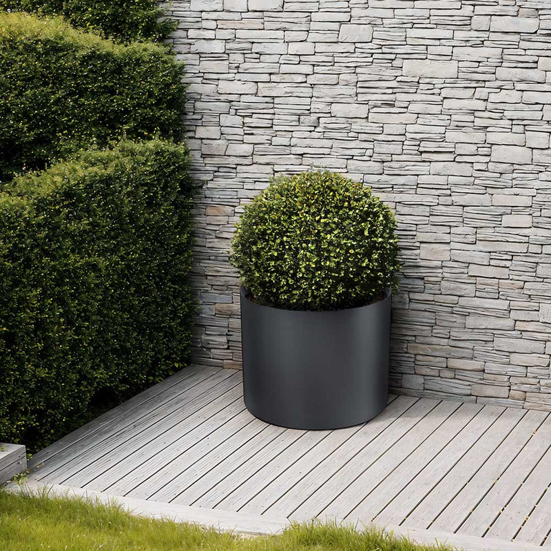 Plant pot round black