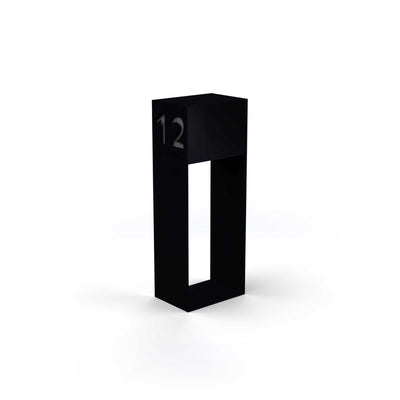 Letterbox with lettering, powder coating