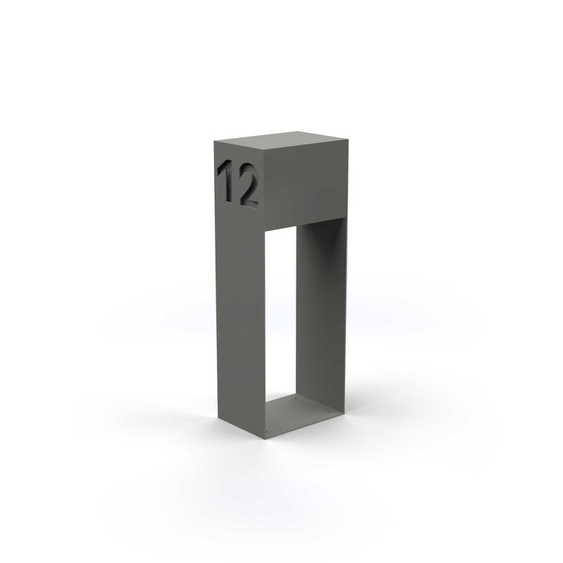 Letterbox with lettering, powder coating