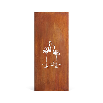 Privacy screen Flamingo pair, patina