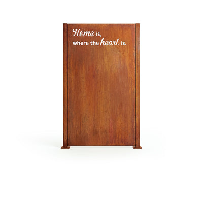 Privacy screen Home is where the heart is, patina