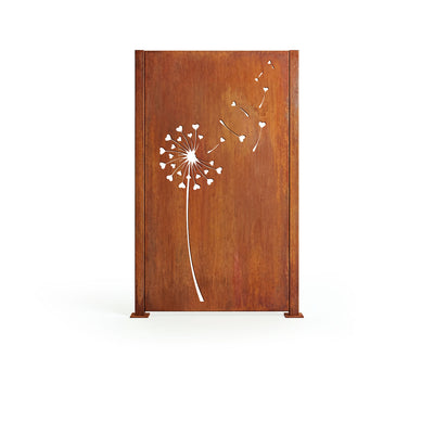 Privacy screen Dandelion with hearts, patina