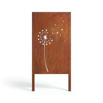 Privacy screen Dandelion with hearts, patina