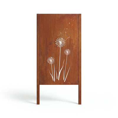 Privacy screen Dandelions, patina