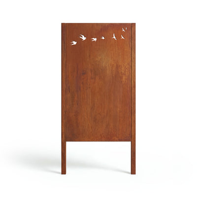 Privacy screen Birds, patina