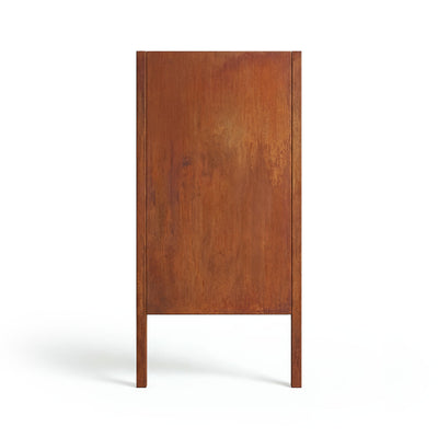 Privacy screen with posts, patina finish