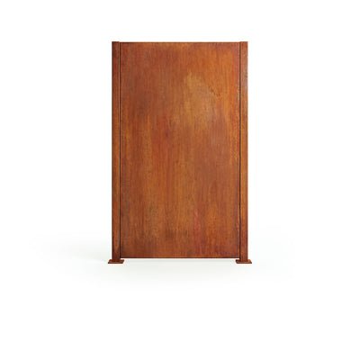 Privacy screen with posts and flange, patina finish