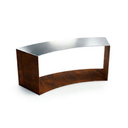 Closed round bench, stainless steel with stainless steel