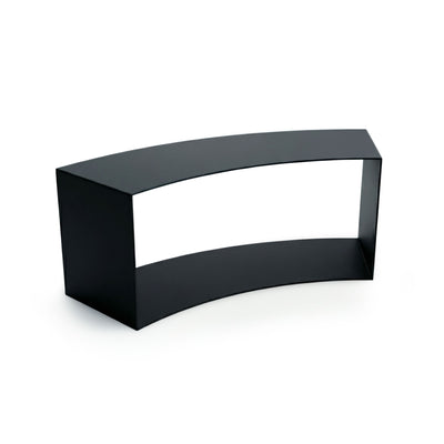 Bench closed round, stainless steel black