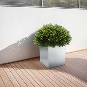 Plant pot with handrail made to measure, stainless steel