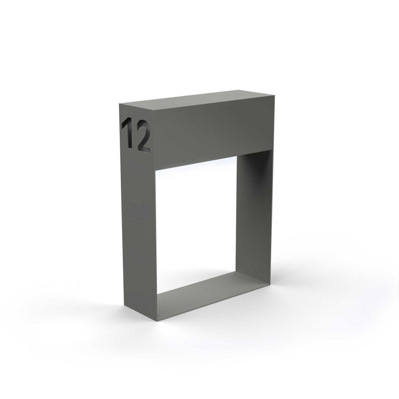 Horizontal double letterbox with lettering, powder coating