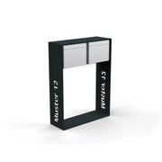 Horizontal double letterbox with lettering, powder coating